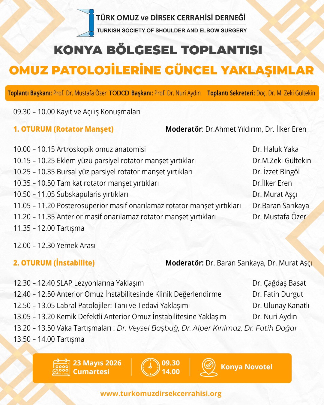 Omuz Patolojilerine Güncel Yaklaşımlar -23.05.2026